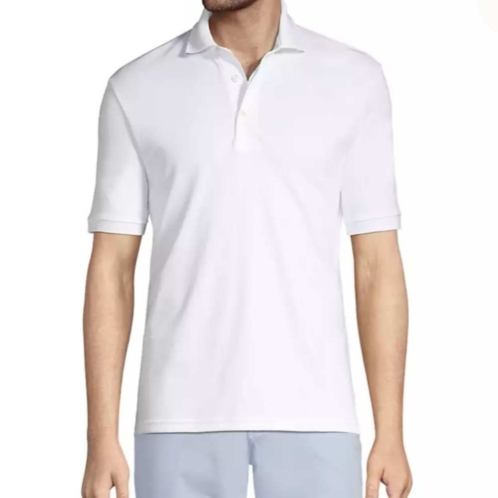 Lands' End Classic Crisp White Polo Shirt